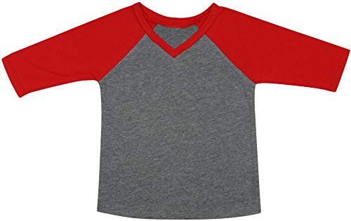 Image of ToBeInStyle Kids Boys Girls Cotton Jersey Contrast Raglan V-Neck Tee T-Shirts
