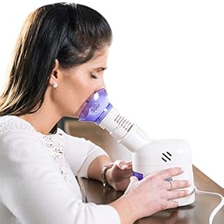 MABIS Facial Steamer, Steam Inhaler, Personal Humidifier, Vaporizer or Vocal Steamer with Aromatherapy Diffuser and Soft Face Mask for Cleansing, Sinus Pressure, Congestion, Colds and Cough, 25mL