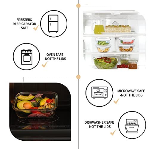 Bayco 24 Piece Food Storage Containers, Meal Prep Airtight Glass Lunch Bento Boxes, Bpa Free & Leak Proof (12 Lids & 12 Containers) - White #TOP3