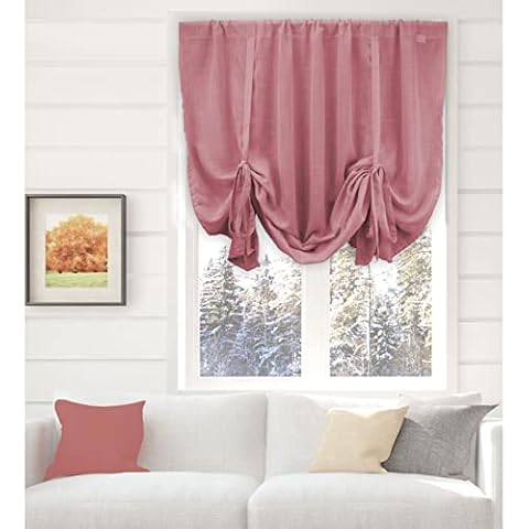 NetCurtainsUK Blush Pink Tie Blinds Cover