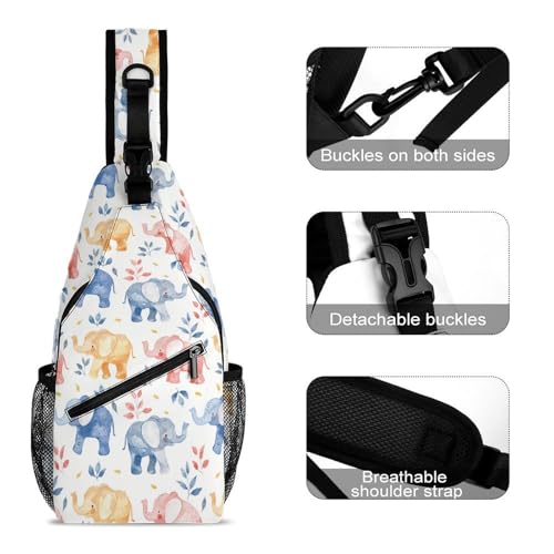 Mochila tipo crossbody ajustable con diseño floral miniatura 3