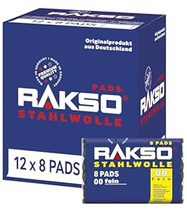 Rakso Stahlwolle Fein 00 Pads 12x8