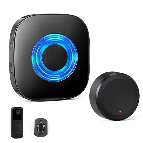 Wireless Doorbell Chime Compatible with Blink Video Doorbell , Video Doorbell Extender Kit with Sleek Round Wired Transm - Detailed View