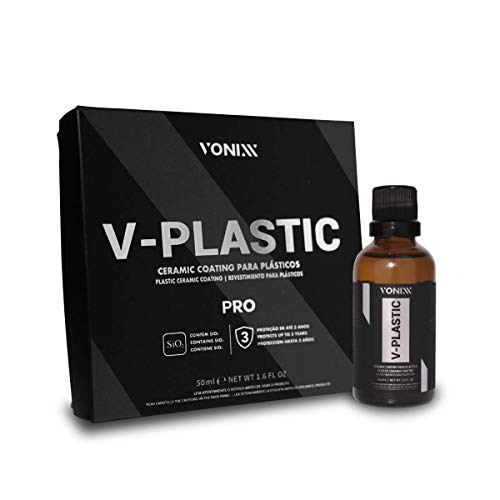 Vonixx V-Plastic Ceramic Coating 1.6 fl oz (50ml) - For Exterior and Interior Plastics - Restores and Protects for Years