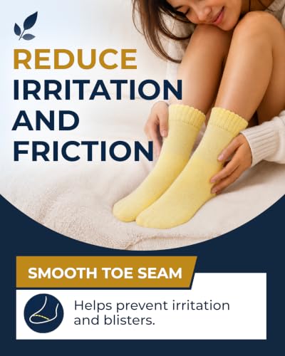 Image of Pembrook Bamboo Viscose Diabetic Socks for Women & Men - 6 Pairs Ankle Socks for Swollen Feet | Neuropathy Socks