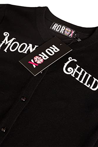 Ro Rox Moon Child Cardigan Wicca Rockabilly Embroidery Knitted Long Sleeve3