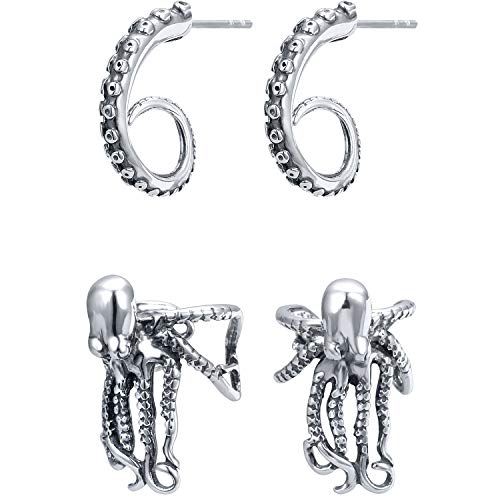 Stainless Steel Gothic Octopus Ear Cuff Helix Piercing Jewelry Stud Earrings For Women #TOP19