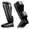 FIVING-MMA-Martial-Arts-Shin-Guards--Padded-Adjustable-Muay-Thai-Leg-Guards-with-Instep-Protection-for-KickboxingMMA-Training-and-Sparring--Durable-Professional-MMA-Equipment FIVING MMA Martial Arts Shin Guards – Padded, Adjustable Muay Thai Leg Guards with Instep Protection for Kickboxing/MMA Training and Sparring – Durable, Professional MMA Equipment (Black, Large)