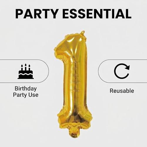 Image of Number 10 Balloon Foil Mylar Balloons for Birthday Party Decoration (Gold, 16 Inch)