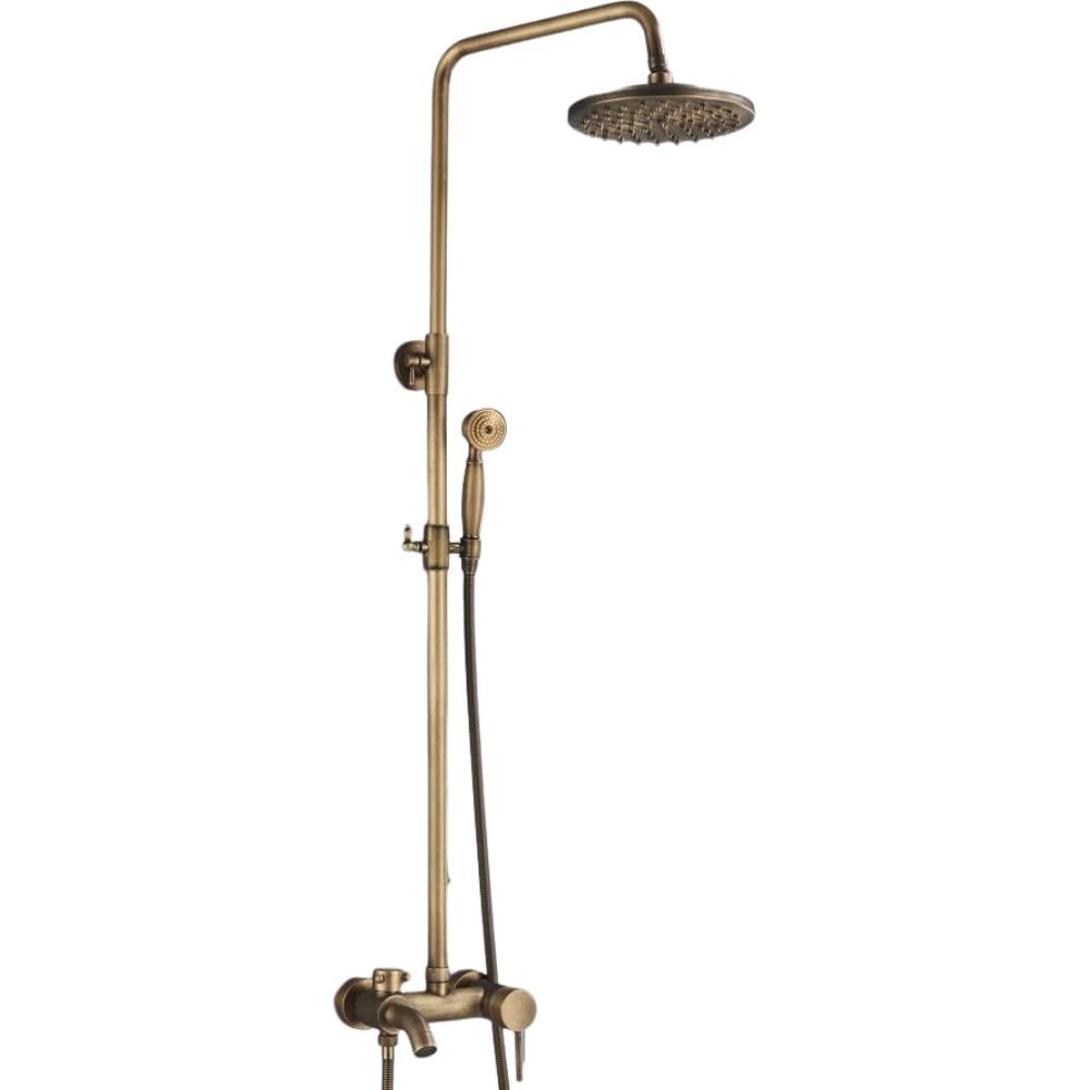 Douche thermostatique noire avec mitigeur mural et pommeau effet pluie 8 pouces