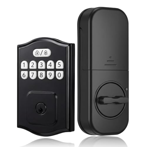 RUIKANG POWER Keyless Entry Door Lock, Smart Deadbolt with Keypad, Electronic Deadbolt with 200 User Codes & 4 Backup Keys, Auto-Lock Smart Door Lock for Front Door, Easy DIY Installation