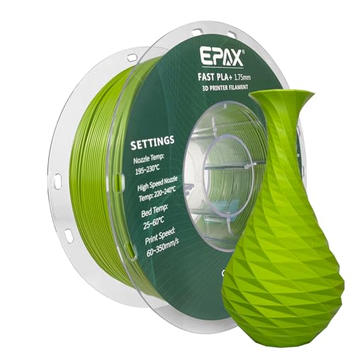 Image of EPAX High Speed PLA+ 3D Printer Filament, Fast PLA 3D Printing Filament, 1.75mm, Dimensional Accuracy + /- 0.03 mm, 1KG Spool (Matcha Green)