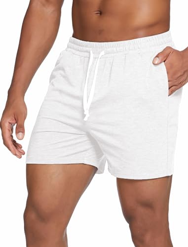 Image of Deyeek 5.5 Inch Mens Pajama Shorts Sleep Cotton Lounge PJ Lightweight Elastic Waist Drawstring Nightwear Bottom with Pockets