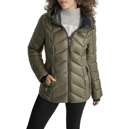 DKNY Women's Hooded Down-Filled Short