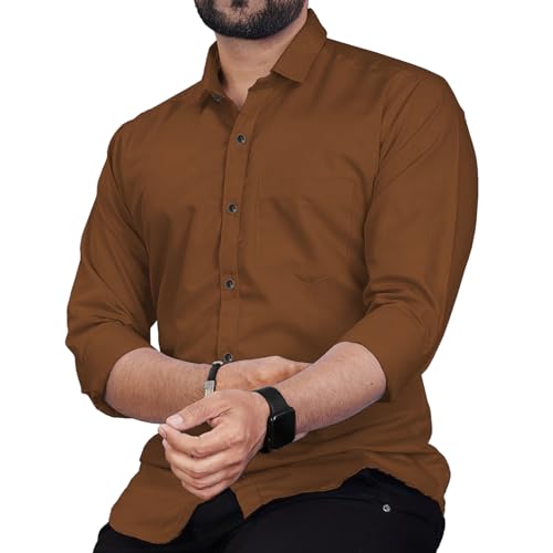 Image of Univibe Men's Slim Fit Full Sleeve Spread Collar Cotton Blend Shirt for Men and Boys