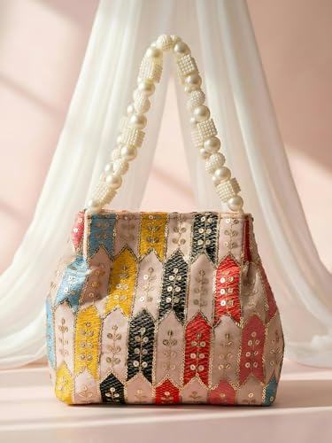 Image of Adiva Potli Handbags For Women | Potli Bags For Ladies For Wedding | Potli Bags For Women | Wedding Bags For Woman | Batwa Potlis Hand Bag | Designer Potli Bag For Ladies For Marriage