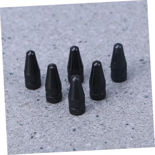 12 tapas negras para válvulas francesas de bicicleta de aleación de aluminio: protectores antiherrumbre y antipolvo para neumáticos, fácil instalación miniatura 3