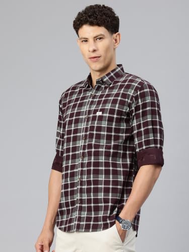 Image of Majestic Man Men's Pure Cotton Checkered Slim Fit Casual Shirt - Full Sleeve | Trendy & Comfortable