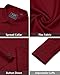 J.VER Burgundy Dress Shirt for Men Stretch Long Sleeve Formal Shirt Solid Business Casual Button Down Shirts for Wedding Prom