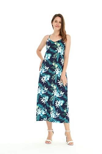 Image of Family Matching Hawaiian Clothes, Orchid Breeze Navy | Lightweight 100% rayon • Family matching outfits • Beach vacations • Luaus • Cruises • Family photos