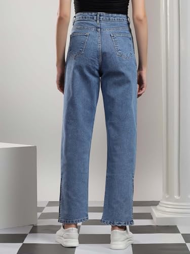 Image of KOTTY Women High Rise Straight Jeans