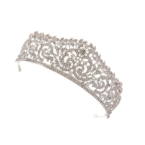 Elegante accesorio de novia estilo tiara barroca con acabados de plata
