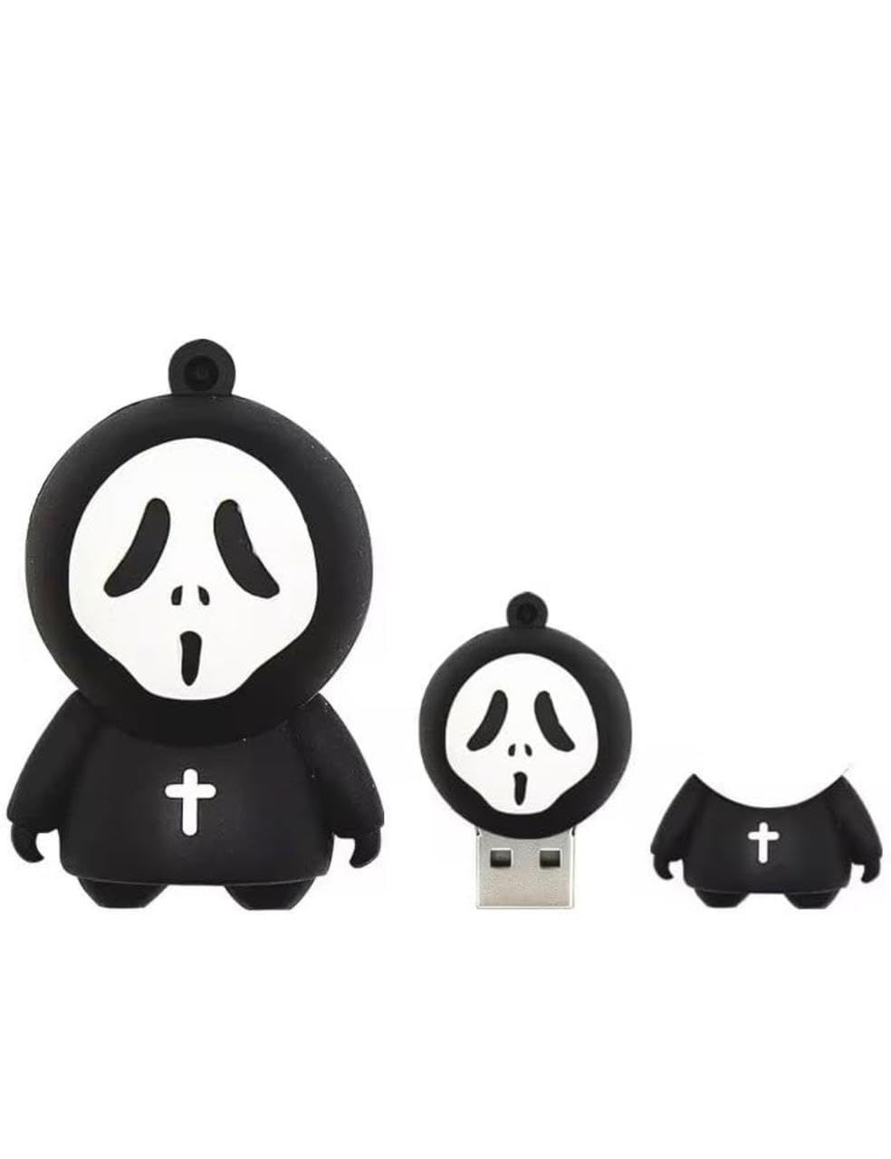 SippyTales ~128GB, Ghost Flash Drive, Black and White, Novelty Character Design, Portable Data Storage Device,2.0, High Speed Data Transfer, Fun Gift, Unique, Unisex-image-46