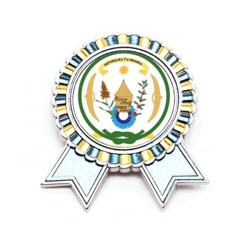 Broche emblème Rwanda en métal de qualité, insigne Afrique taille M