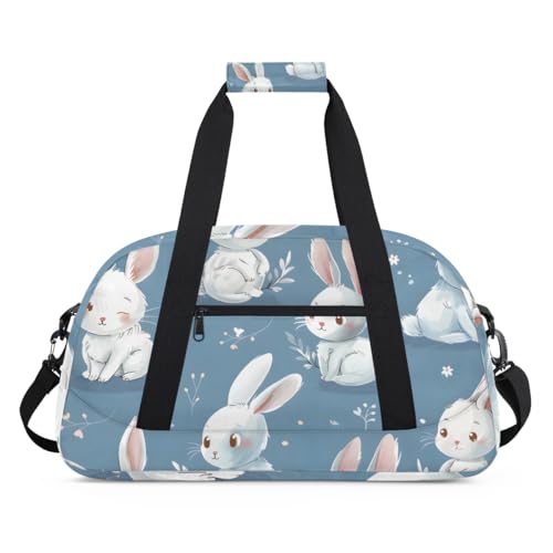 Rabbits Sky Blue Personalized Duffel Bag Weekend Overnight Travel Bag Sports Waterproof Gym Bag Lightweight Dance Bag2