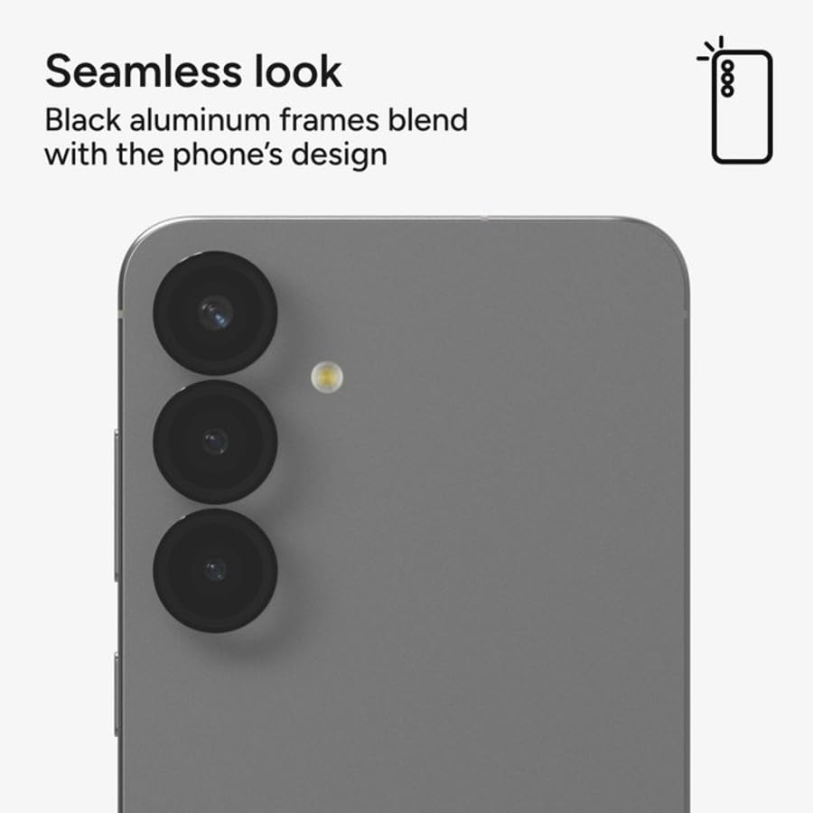 Image of ZAGG Glass Elite Anti-Reflective Samsung Galaxy S25+ Camera Lens Protector - Anti-Glare Technology, Maximum Impact & Scratch Resistance, Smudge-Free Surface, Recycled Materials