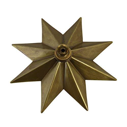 Image of RCH Hardware CN-11-AB Solid Brass Decorative Star Shaped Ceiling Canopy Medallion, Antique Brass