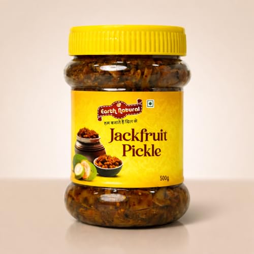 Image of Earth Natural Jackfruit Pickle 500g in Fresh | Handmade Kathal ka Achar in Mustard Oil | Spicy & Tangy Homemade Pickle | Traditional Jackfruit Achaar | No Chemical Preservatives