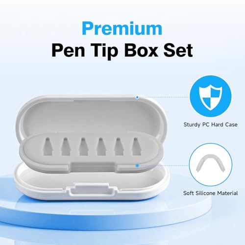 Image of 2026 Upgraded 6 Pack Apple Pencil Tips Replacement Accessories for Apple Pencil Pro /1st Gen /2nd Gen /USB-C, Apple Pen Writing Tips, Metal Drawing Tips (Blue)