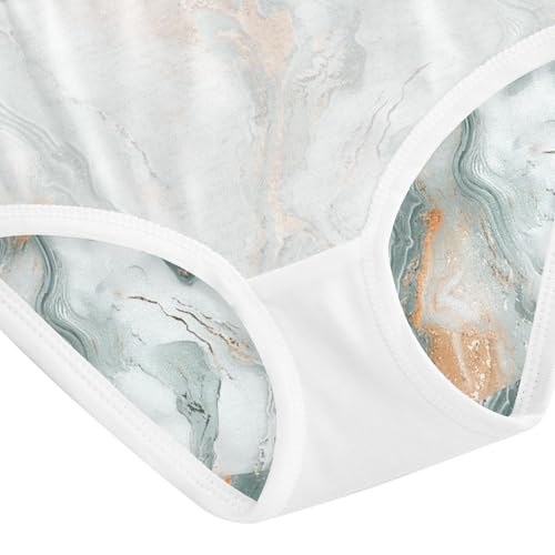 ZZKKO Marble Texture Green Gold Girls Underwear Toddler Panties for Girls Comfort Brief Size 2-8T4