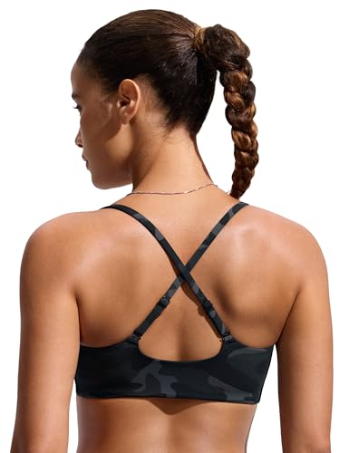 Image of CRZ YOGA D-DD Scoop Neck Bikini Tops | Removable Pads, Adjustable Spaghetti Straps, Swim, Bathing Suit Bra for Women