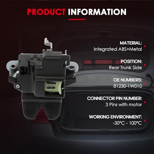 Image of CCIYU Rear Tailgate Trunk Lock Actuator Compatible with 2012 13 14 15 16 2017 For Kia Rio,Rear Trunk Door Lock Latch Actuator Without Keyless Entry, Replace 81230-1W010