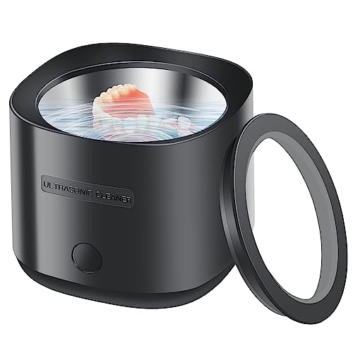 Pqahffowr Enchufe de la UE, Limpiador UltrasóNico de 30 W para Dentaduras Postizas, Joyas, Retenedores, Limpiador UltrasóNico PortáTil para Retenedores, Uso DoméStico o de Viaje B