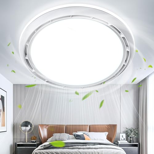 Ventilateur de plafond LED ultra-silencieux à 6 vitesses DC et gradation lumineuse