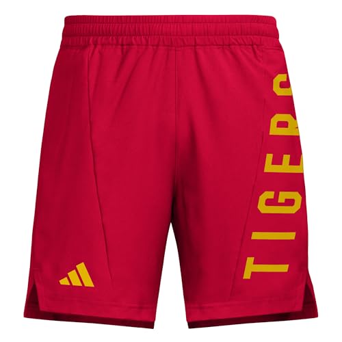 adidas Men's D4T Woven Grambling State Universtiy Shorts, Team Power Red/Team Collegiate Gold/Grambling State Universtiy, Large/9" Inseam