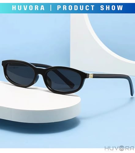 Image of Designer Miu Miu Oval Cat Eye Sunglasses for Stylish Women | UV400 Protected Trendy Narrow Frame Retro Glasses for Woman | Anti Blue Lens Computer Specs | Vintage Branded Goggles