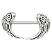 Body Accentz® Nipple Ring Angel Wings bar body Jewelry sold as Pair 14g 1/2"