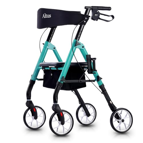 Altus Classic Walker with Seat Rollator Height Adjustable Folding Deep Teal