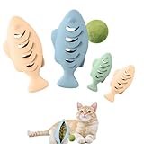2Pcs Silicone Cat Toys, Multi-Functional Chew, Treat Dispenser, Interactive Feeder Toy for Indoor Cats, Food Puzzle Kitten Teething Toys, Durable Pet Training Toy with Catnip Ball (Pink&Green /Blue)