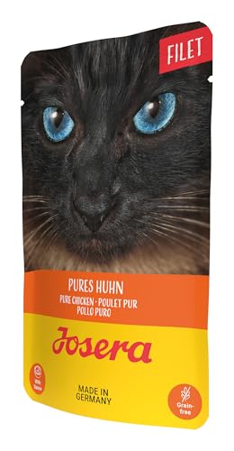 JOSERA Filet Pures Huhn (16 x 70 g) | Adult | Premium Nassfutter für ausgewachsene Katzen | Pures Huhn mit 40% Hühnerfilet | getreidefrei | Katzenfutter nass im Frischebeutel | 16er Pack