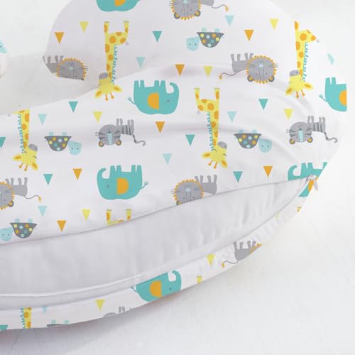 Image of Little Grape Land Nursing Pillow Covers 2 Pack, Soft & Breathable Removable Breastfeeding Pillows Covers for Feeding Pillows, Nursing Pillow Slipcover for Baby Girls Boys, (Animal & Bear