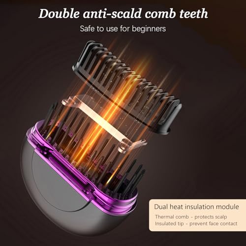 Plancha Cepillo Portátil para el Cabello con Funda Protectora, Plancha Cepillo Caliente Mini para Viaje, Peine Caliente para Mujeres, Plancha Cepillo Calentada para Cabello Liso y Brillante RF-R2 miniatura 4