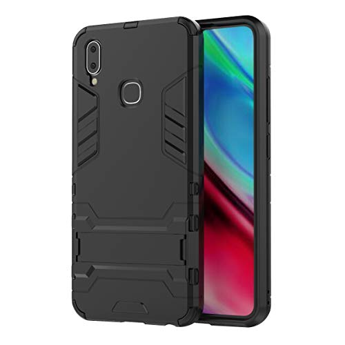 Case for VIVO Y91/Y95, Hard Case Impact Resistant, Heavy Duty Case with Kickstand, Dual Layer [PC & TPU] Phone Cover Shock-Proof Protective Phone Case for VIVO Y91/Y95 (Black)