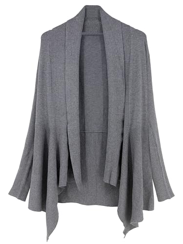 Image of INKOFF Womens Draped Front Cardigan Sweaters Long Sleeve Waterfall Irregular Hem Cardigans Lighweight