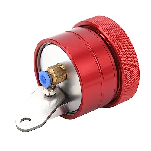 Image of Motorcycle Chain Lubricator System Universal Chain Oiler Reservoir with Mounting Bracket and Oil Tube, Metal Manual Drip Chain Lubrication Kit Replacement for, Red