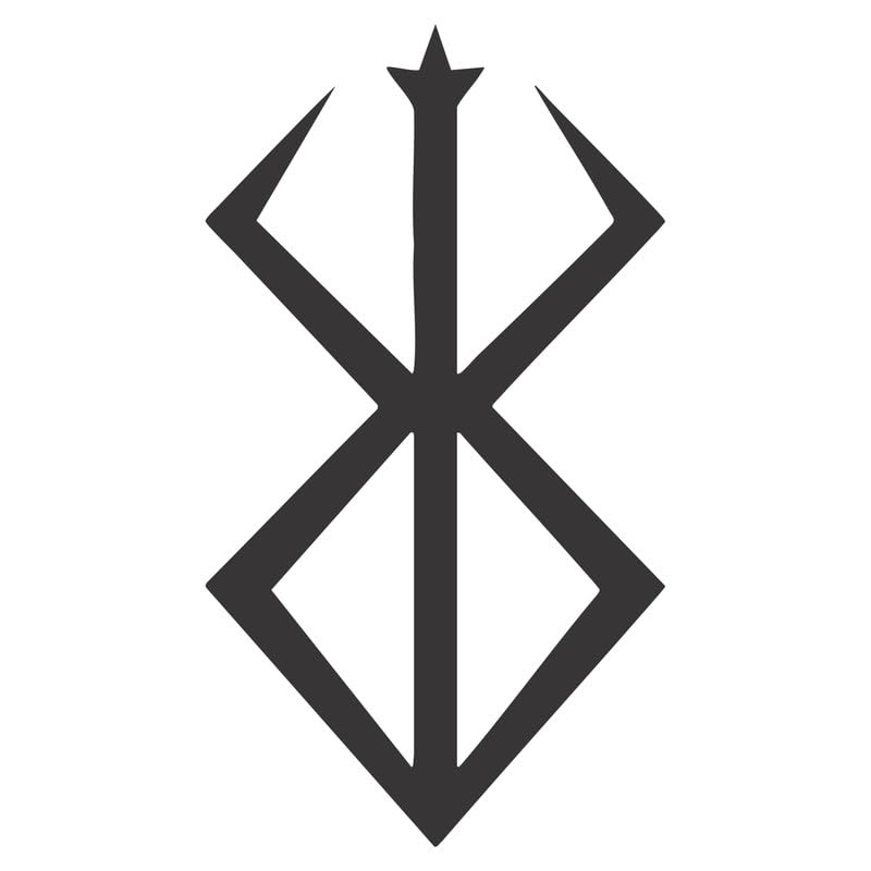 BAREINK Semi-Permanent Berserk Symbol Temporary Tattoo for Men & Women | Minimal Black Sigil Linework | Plant-Based Ink | Waterproof & Sweatproof | Nordic Rune Aesthetic | Pain-Free Realistic Tattoo!!
